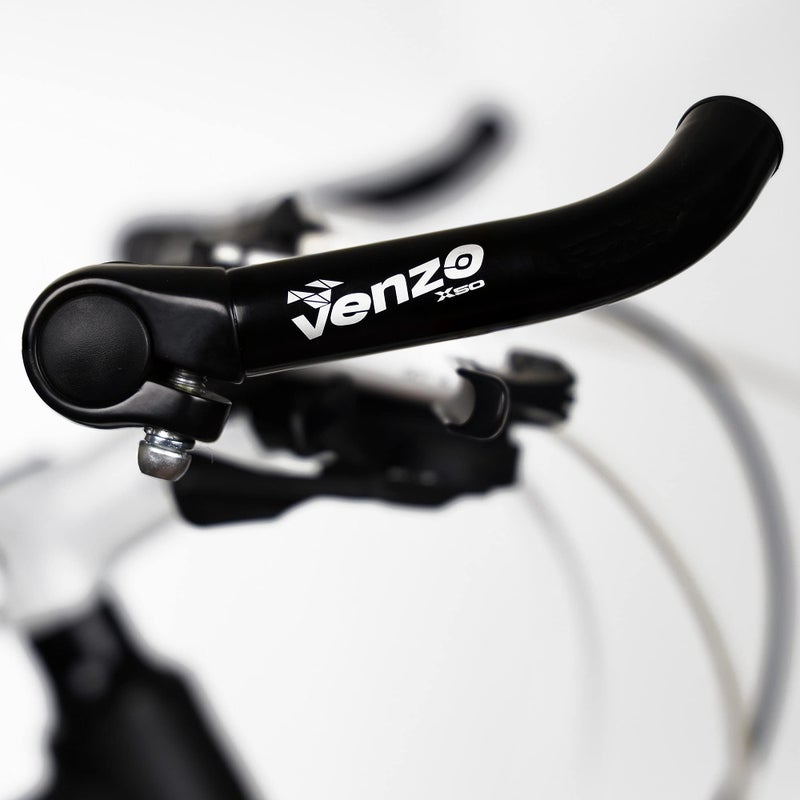 Venzo Bicycle Handlebar Extender for Mountain Hybrid Bike - Compatible with 7/8'â€™ 22.2mm - Flat Bar Ends with Plugs - 150mm - Ergonomic Design Lightweight & Durable - Gloss Black - Image 4